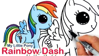 How to Draw My Little Pony Rainbow Dash Cute and Easy