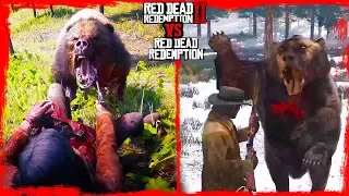 RDR2 vs RDR1 Bear Attacks | Red dead Redemption 2 John Marston  Gameplay