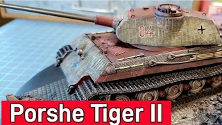 Tamiya's Porshe Turret Tiger II tank - late war paint and zimmerit.  Stug III B conversion #panzer