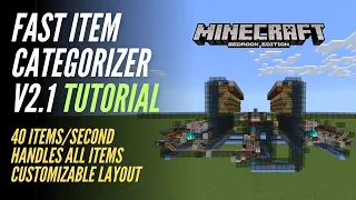 Fastest Item Categorizer Tutorial | Best automatic storage system | Minecraft Bedrock