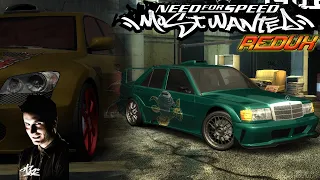 NFS Most Wanted REDUX Mod | Blacklist #14 Taz VS. Sea Turtle Mercedes-Benz 190E