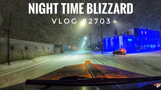 NIGHT TIME BLIZZARD!! | My Trucking Life | Vlog #2703