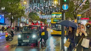 London Christmas Lights 2023 | Oxford Street Central London Window Shopping | London Night Walk