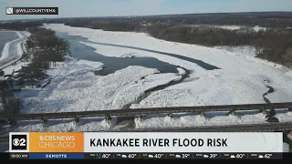 Flash flood warning on Kankakee River as ice jam breaks up