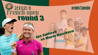 Iga Swiatek             vs Marie Bouzkova          🏆 ⚽ French  Open (05/31/2024) 🎮 gameplay AO  2
