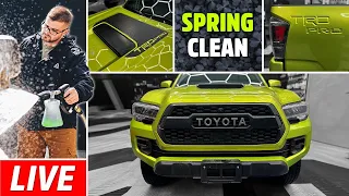 SPRING CLEANING! 🟢 LIVE Wash of an Electric Lime Green Toyota Tacoma TRD Pro