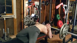 185 lbs (80 kg) close grip bench press for 10