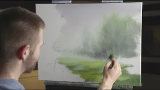 Live Painting of a Misty Meadow