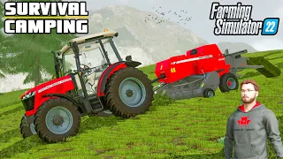 WE'RE FAST TO DO GRASS | SURVIVAL CAMPING - Farming Simulator 22 | EP3