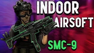Playing Indoor Airsoft For The First Time! || G&G SMC-9 Gameplay