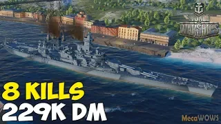 World of WarShips | Georgia | 8 KILLS | 229K Damage -  Replay Gameplay 4K 60 fps