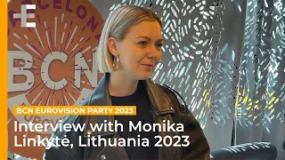 ESCplus interviews Monika Linkytė (Lithuania 2023) - Barcelona Eurovision Party 2023