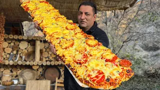 2 Meters Of The Most Delicious Pizza! Enough for the Whole Village