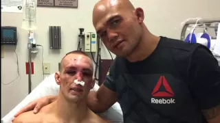 UFC 189 : Rory Macdonald  and Robbie Lawler at Hostpital after UFC 189 Fight  #sporttalkwithkasuwell