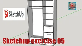 SketchUp tutorials How to draw a cabinet in sketchUp