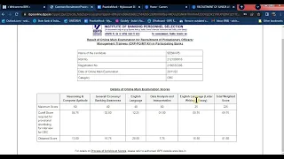 IBPS PO MAINS SCORECARD