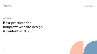 Webinar: Best practices for nonprofit website design & content in 2023