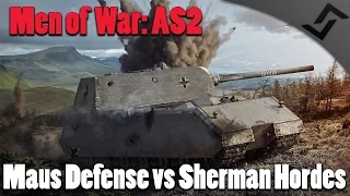 Men of War: AS2 - Maus Defense vs Sherman Tank Hordes