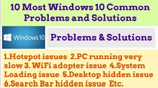 windows 10 Common Problems and Their Solutions ? HINDI