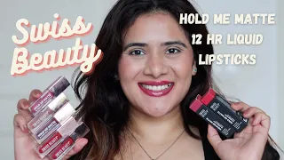 *NEW Swiss Beauty Hold Me Matte Liquid Lipstick Review & Swatches |DrSmileup|