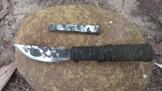 Primitive Life : Make knife from Iron-Full process!!