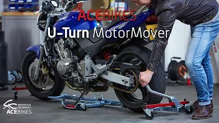 The easiest way to maneuver your motorcycle with kickstand in garages, U-Turn Motorcycle Dolly