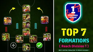 Top 7 Best Custom Formations To Reach Division 1 In eFootball 2024 Mobile || Best Custom Formation 🔥