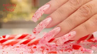 Mrs Claus REAL Candy Cane Nails