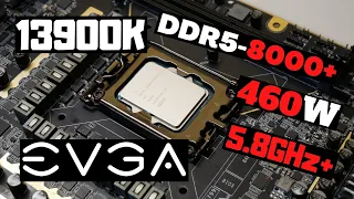 Intel Core i9 13900K Overclocking to 5.8GHz & Hynix A-die DDR5 to 8000MHz+ on EVGA Z790 DARK KINGPIN