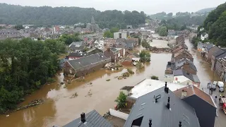 Inondations: images aériennes à Pepinster, en Belgique | AFP