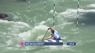 Ryan Westley (GBR) - C1M heats - 2016 ECA Canoe Slalom Junior&U23 European Championships