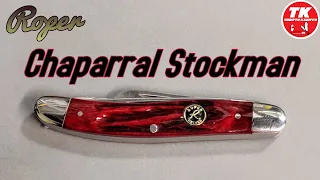 Roper Chaparral Stockman Red Jigged Bone Pocket Knife RP0001CRB