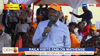 Raila's EMOTIONAL speech to the people of Meru during his visit to Zablon Mathenge