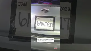 Cop Spots Handwritten License Plate #shorts