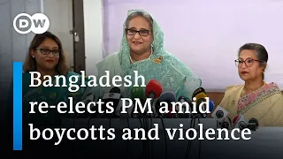 Bangladesh: Sheikh Hasina re-elected as main opposition stages boycott | DW News