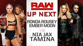 Ronda Rousey & Ember Moon Vs Nia Jax & Tamina - WWE Raw 03/12/2018 (En Español)