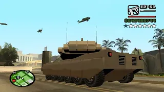 GTA San Andreas Epic 7 Stars Wanted Level Shootout+ Tank Rampage + Escape