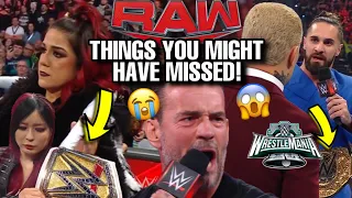 THINGS YOU MIGHT HAVE MISSED! WWE RAW! SETH ROLLINS WANTS CODY AT WRESTLEMANIA! CM PUNK INJURED!