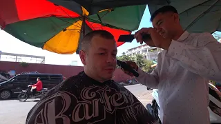 4-dolárový pouličný barber a miestne trhy | Phnom Penh, Kambodža