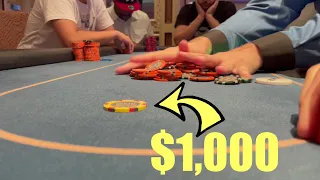 I Bet $1,000 on the River and Then This Happened... (Bellagio Live Poker Action)