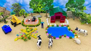 DIY Mini Farm Diorama With House For Duck & Cow | Chicken Shed | Diy Mini Lake in Garden