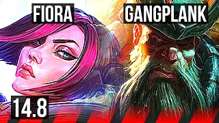 FIORA vs GANGPLANK (TOP) | 7k comeback, 9 solo kills, 70% winrate, 42k DMG | NA Master | 14.8