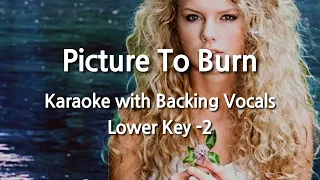 Picture to Burn (Lower Key -2) Karaoke with Backing Vocals