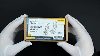 Unboxing of ResKit RSU32-0100 The Ejection Seats MB MK.10B for Hawk T.1A (3D printing) (1/32 scale)