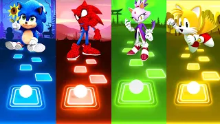 Baby Sonic vs Spiderman Sonic vs Rouge vs Baby Tails | Tiles Hop EDM Rush