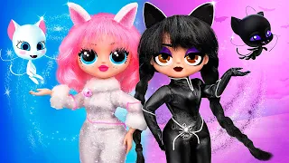 Wednesday Addams and Enid - Super Cats Adventures! 30 DIYs for LOL OMG