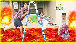 The Floor is Lava Challenge Pretend Play