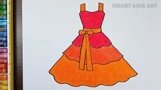 How To Draw A Frock | How To Draw A Dress | Dress Drawing | Easy Drawing | Smart Kids Art