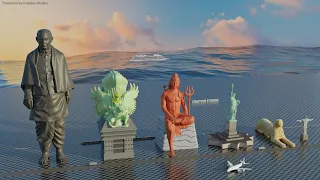 Tallest Statue Size Comparison | 3d Animation comparison (60 fps)