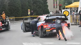 Neuville's Hyundai EXHAUST FIRE before Power Stage | RallyRACC 2021